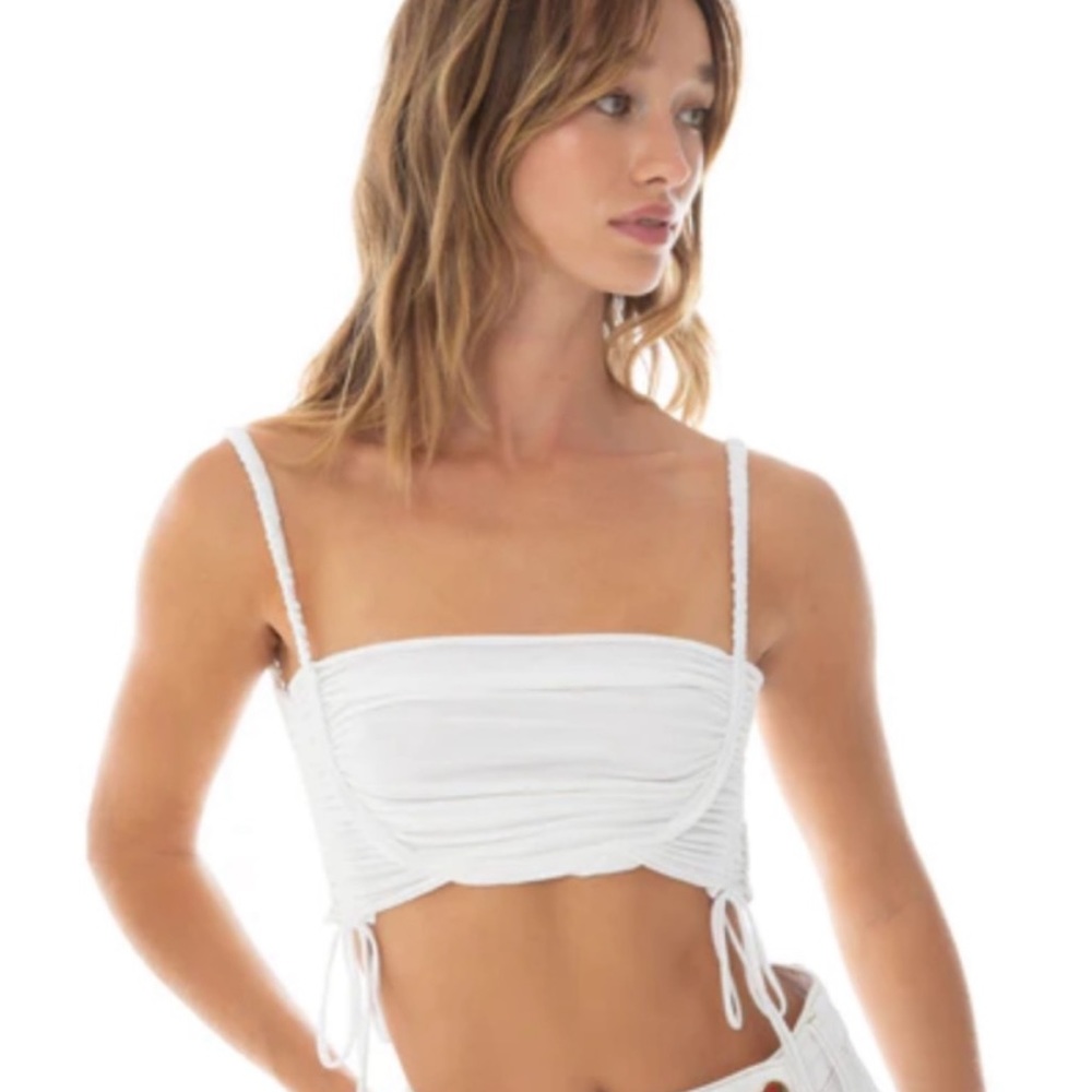 Are you am i white crop top brand new size small soft material